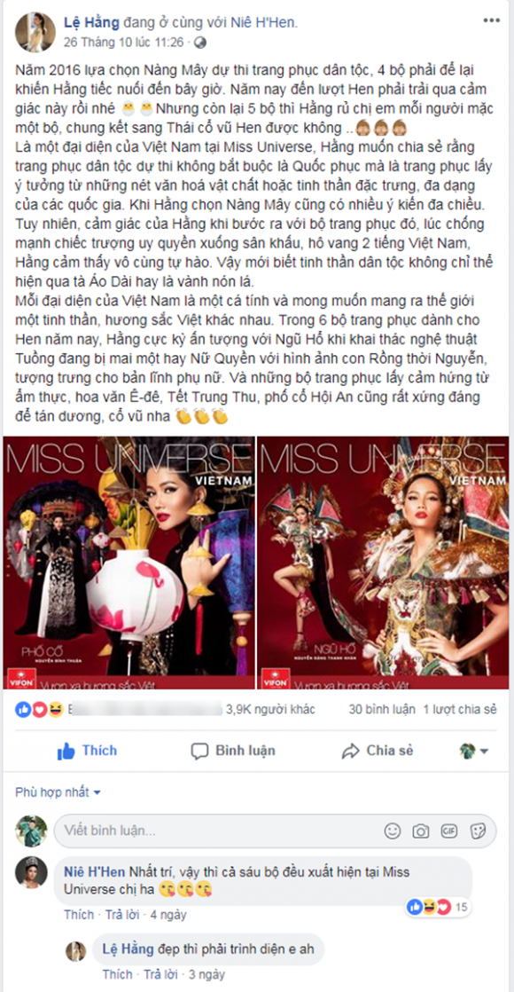 Hoa hậu H’Hen Niê,  Miss Universe 2018,  trang phục dân tộc