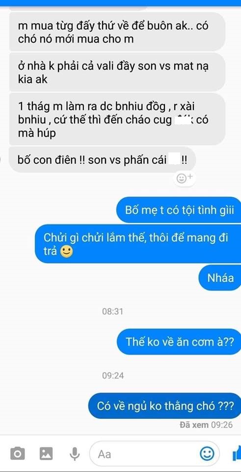 mua son, nghiện mua sắm, người chồng chửi