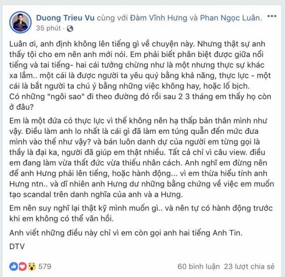 Dương Triệu Vũ,  Phan Ngọc Luân, đàm vĩnh hưng, sao việt