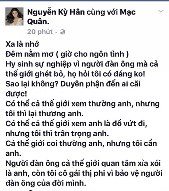 Kỳ Hân,Mạc Hồng Quân,sao Việt