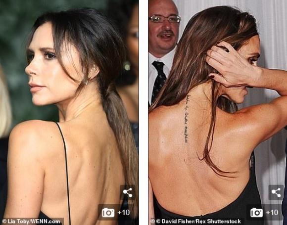 Victoria Beckham,David Beckham,hình xăm của sao