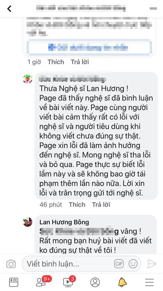 nghệ sĩ Lan Hương, Lan Hương Bông, sao Việt