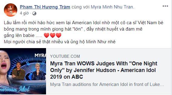 Minh Như, American Idol 2019, sao việt khen ngợi Minh Như
