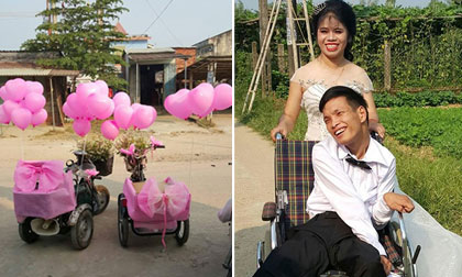 đám cưới đặc biệt, dùng xe rùa chở tráp, đám cưới