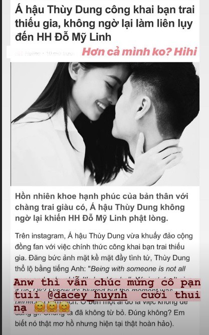 Đỗ Mỹ Linh, Á hậu Thùy Dung, Thùy Dung và bạn trai