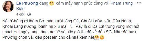 chồng Lê Phương, chồng Lê Phương chiều vợ, Lê Phương mang bầu