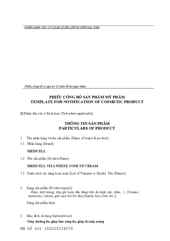 Kem trắng da, Nâng tone da, Medicell, Mỹ phẩm Cát Viên