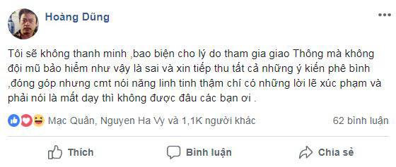 NSND Hoàng Dũng,  NSND Hoàng Dũng không đội mũ bảo hiểm, sao Việt