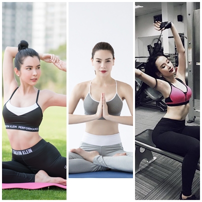 Sao nữ showbiz việt,mỹ nhân vbiz nóng bỏng,sao nữ vbiz tập yoga,sao việt