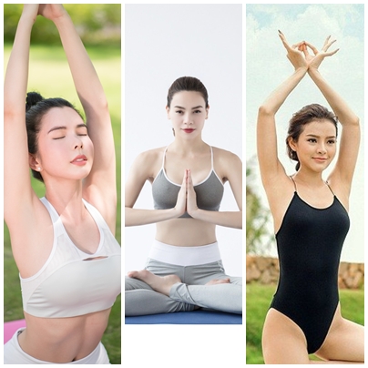 Sao nữ showbiz việt,mỹ nhân vbiz nóng bỏng,sao nữ vbiz tập yoga,sao việt