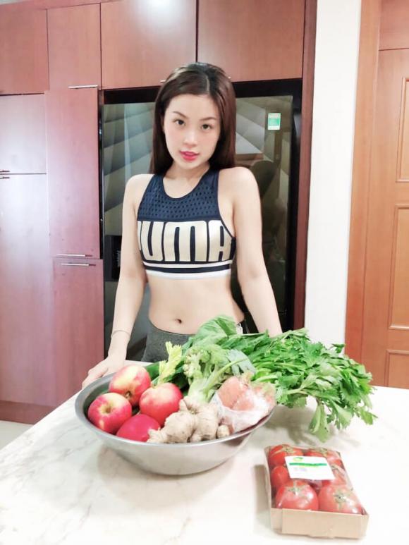 Á hậu Diễm Trang, cách giảm cân, uống nước cần tây, tác dụng của nước cần tây