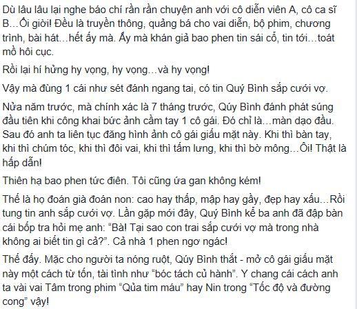 Quý Bình, Quý Bình lấy vợ, bạn gái Quý Bình, đám cưới Quý Bình 