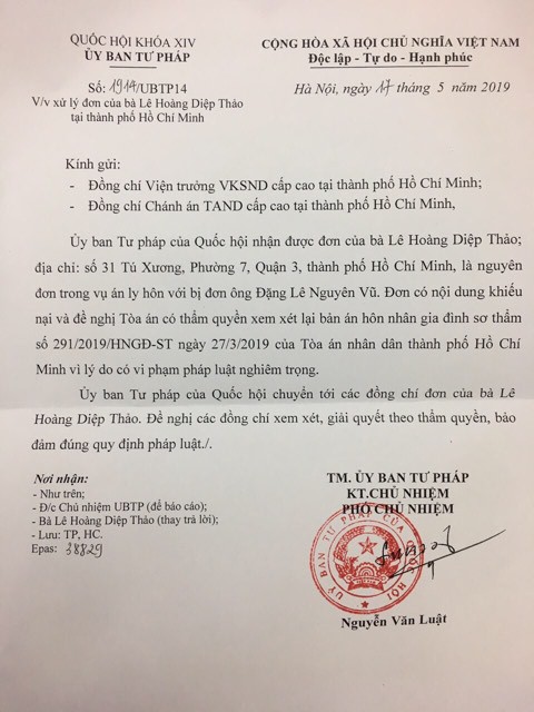 Lê Hoàng Diệp Thảo, ông Đặng Lê Nguyên Vũ, Vụ ly hôn của vợ chồng ông chủ cà phê Trung Nguyên