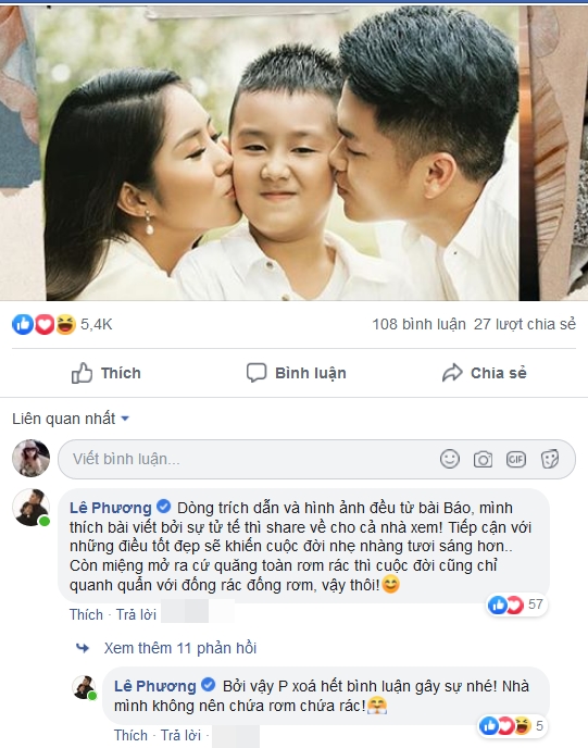 diễn viên lê phương, sao Việt, anti - fan
