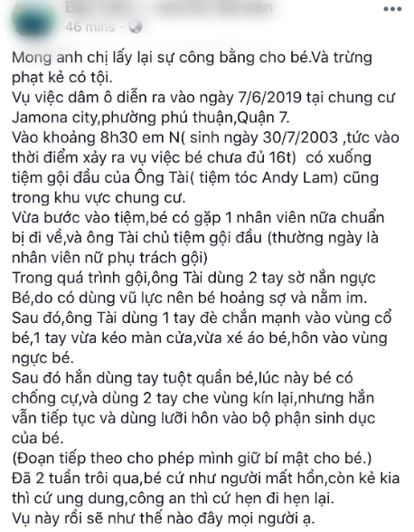 xâm hại tình dục, thiếu nữ, tiệm tóc