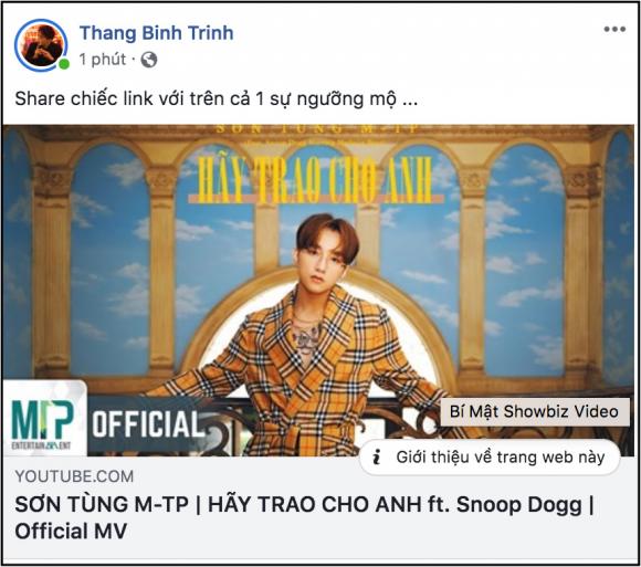 Sơn Tùng M-TP, Thu Trang, Tiến Luật, sao Việt, MV hãy trao cho anh