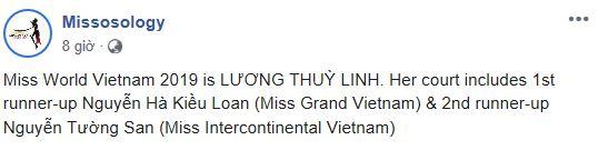 Hoa hậu Thế giới Việt Nam, Hoa hậu Thế giới Việt Nam 2019, Thùy Linh, Miss World Vietnam 2019 