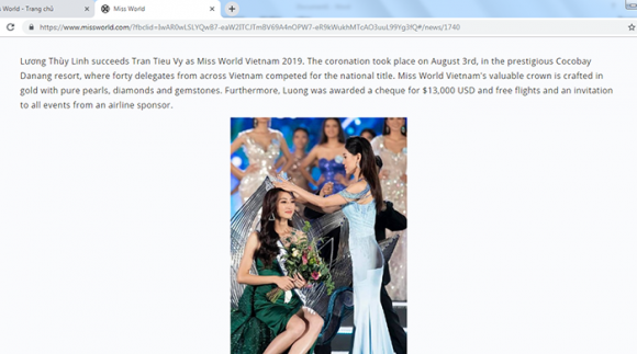 Miss World, Lương Thùy Linh, sao việt