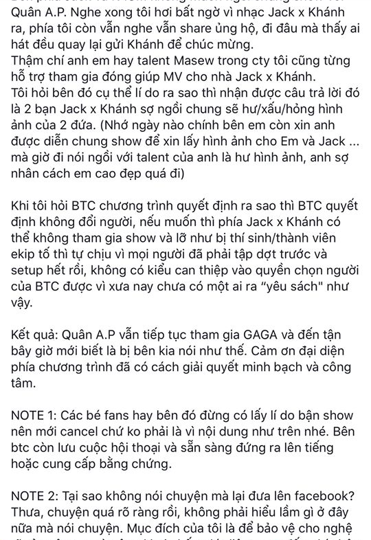 ca sĩ Jack, ca sĩ K-ICM, ca sĩ Quân A.P, sao Việt