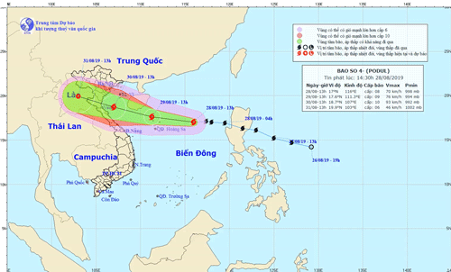 Bão số 4, Bão podul, Mưa to, thời tiết