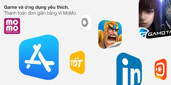Ví Điện tử MoMo giờ đây có thể được dùng làm phương thức thanh toán cho App Store và các dịch vụ Apple khác tại Việt Nam