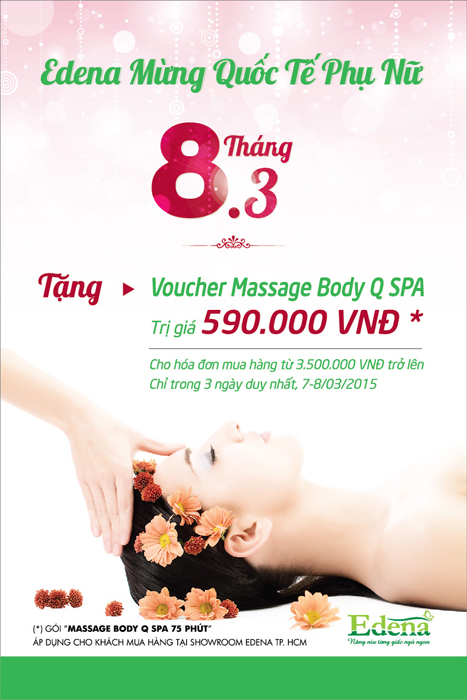 quà 8.3, Edena, Spa cao cấp