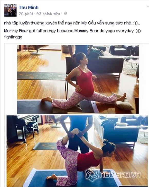 Thu Minh bụng bầu to vẫn chăm chỉ tập luyện 1