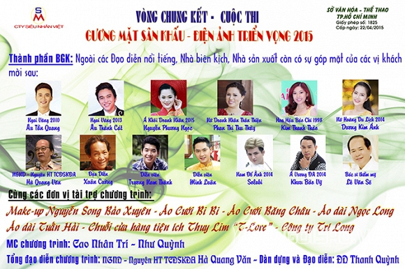 gương mặt sân khấu - điện ảnh triển vọng 2015, chung kết gương mặt sân khấu điện ảnnh 2015, đạo diễn Thanh Quỳnh, Dương Kim Ánh