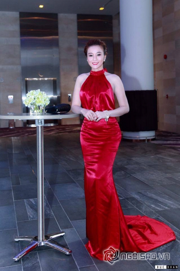 Cherry Đào, Doanh nhân Cherry Đào, cherry dao, Doanh nhân Cherry Đào nổi bật khi diện đầm đỏ, Hoa hậu Doanh nhân thế giới người Việt