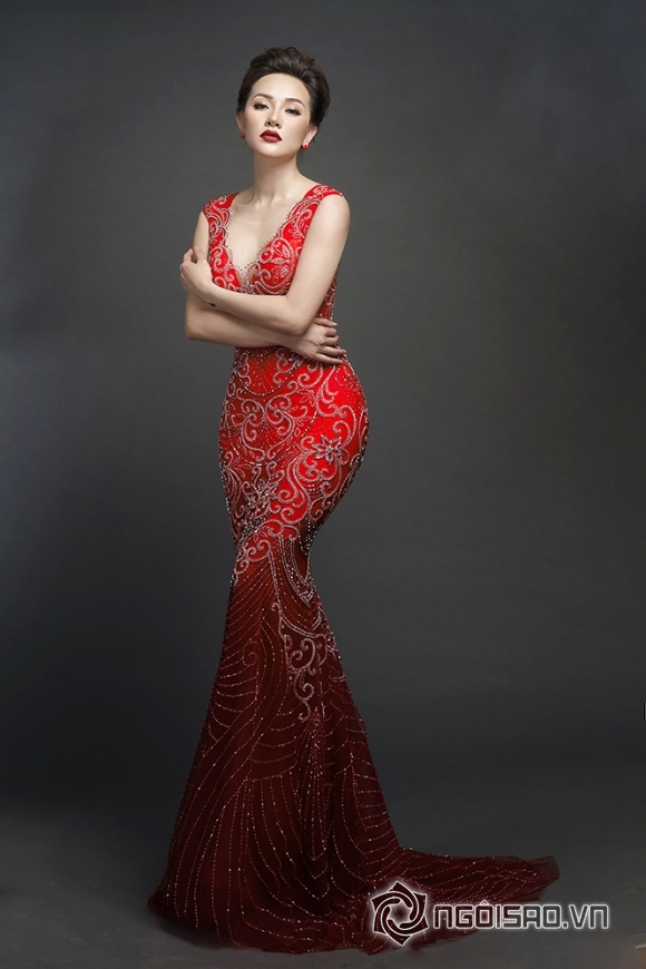 Hoa hậu Bảo Hân, Jennifer Bảo Hân, thương hiệu Áo dài Bảo Hân, Hoa hậu Bảo Hân quyến rũ với đầm dạ hội đỏ, Hoa hậu Jennifer Bảo Hân - người đẹp đất võ