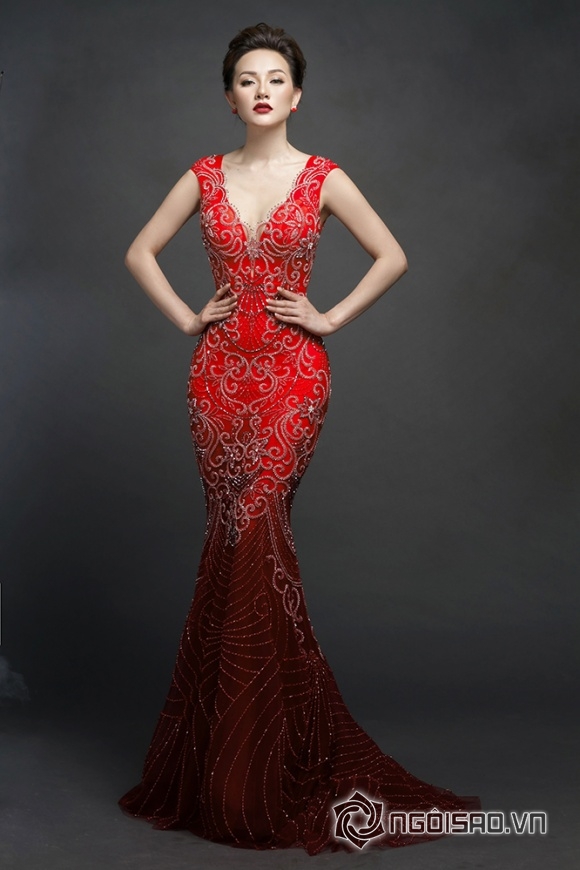 Hoa hậu Bảo Hân, Jennifer Bảo Hân, thương hiệu Áo dài Bảo Hân, Hoa hậu Bảo Hân quyến rũ với đầm dạ hội đỏ, Hoa hậu Jennifer Bảo Hân - người đẹp đất võ