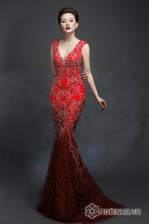 Hoa hậu Bảo Hân, Jennifer Bảo Hân, thương hiệu Áo dài Bảo Hân, Hoa hậu Bảo Hân quyến rũ với đầm dạ hội đỏ, Hoa hậu Jennifer Bảo Hân - người đẹp đất võ