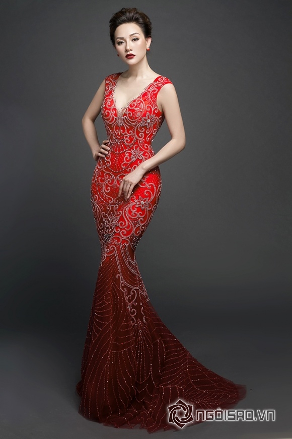 Hoa hậu Bảo Hân, Jennifer Bảo Hân, thương hiệu Áo dài Bảo Hân, Hoa hậu Bảo Hân quyến rũ với đầm dạ hội đỏ, Hoa hậu Jennifer Bảo Hân - người đẹp đất võ