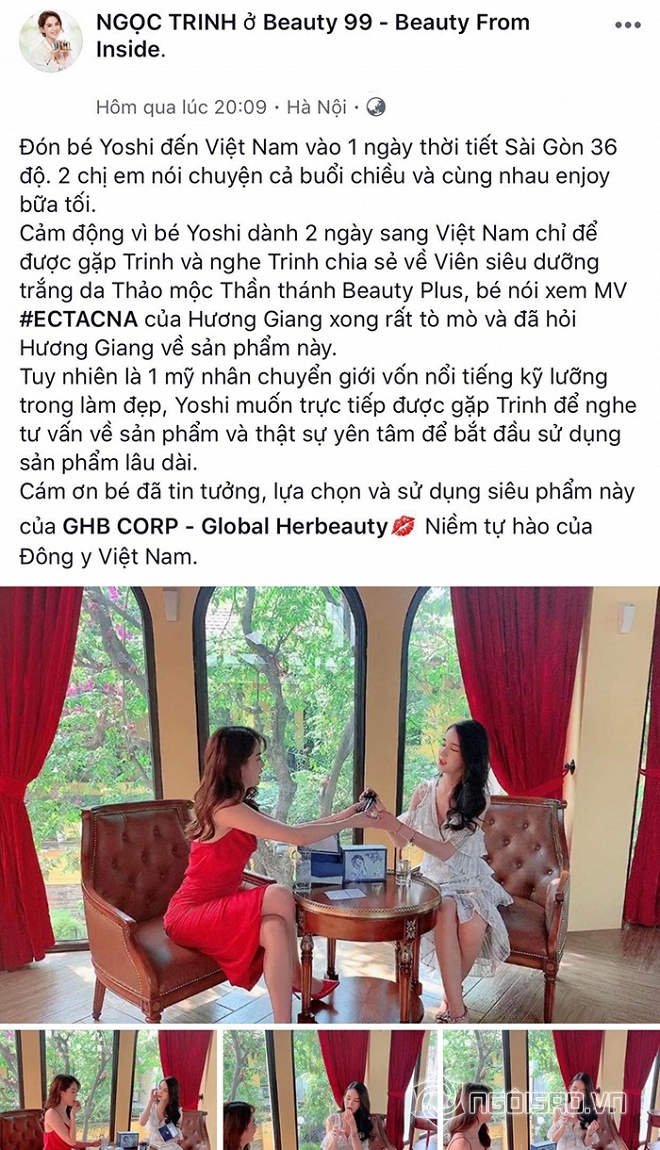 Nữ hoàng nội y ngọc trinh,Yoshi,Yoshi  sang việt nam